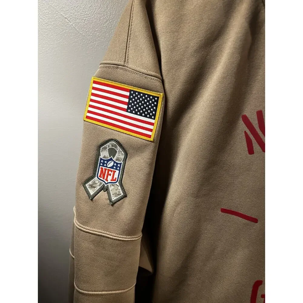 Men Nike NY Giants 2019 Salute to Service Sideline Therma Pullover Hoodie, XXL